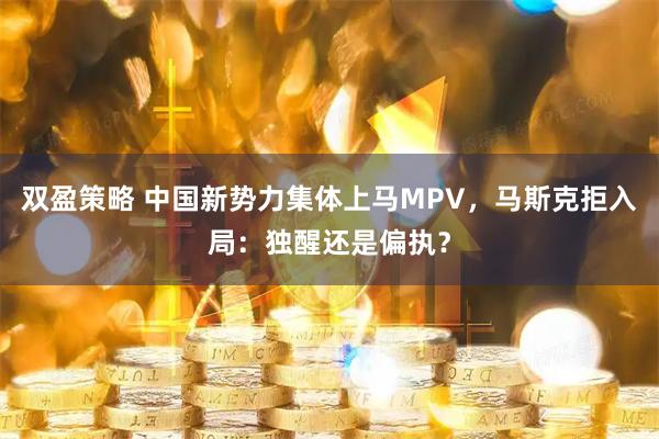 双盈策略 中国新势力集体上马MPV，马斯克拒入局：独醒还是偏执？